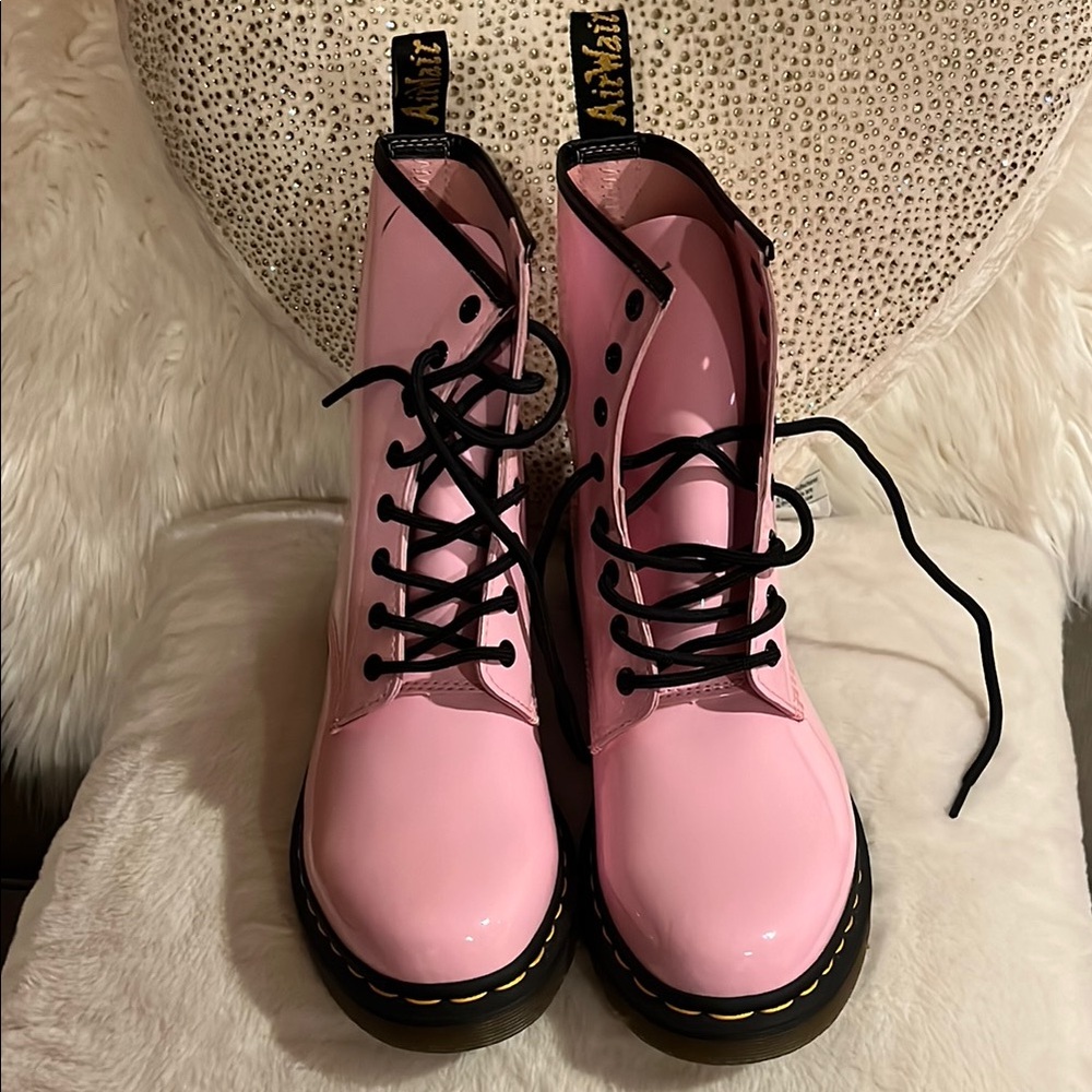 Dr. Martens Pink Lace-Up Boots